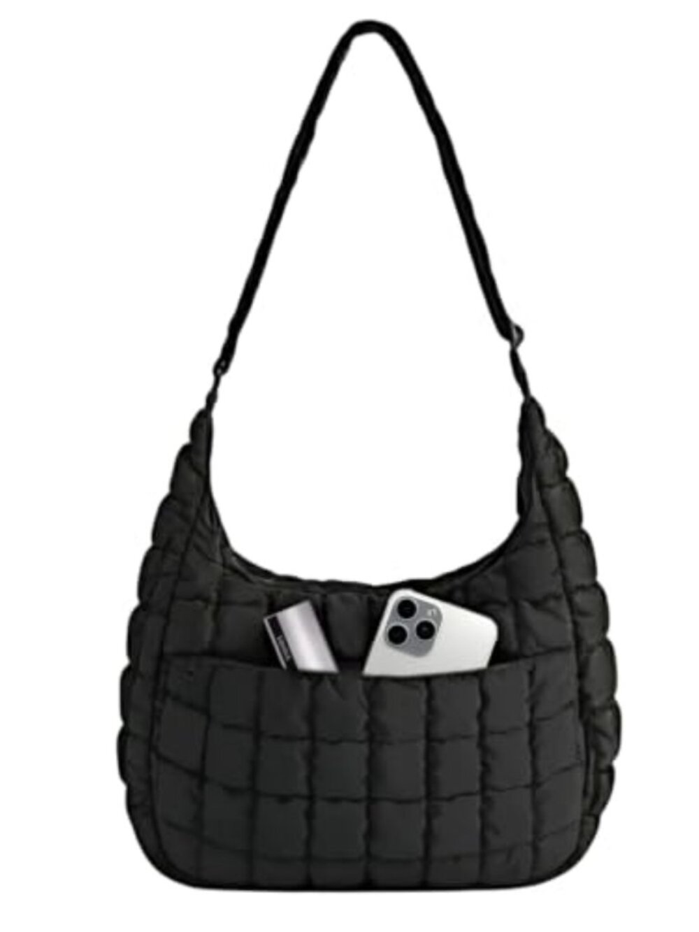 Quilted Puffer Tote Bag Hobo Crossbody Purse Puffy Shoulder Bag for Everyday Use